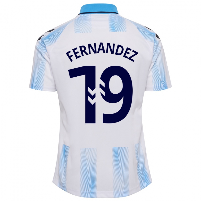 Kobiety Raúl Fernández #19 Biało Niebieski Domowa Koszulka 2023/24 Koszulki Klubowe
