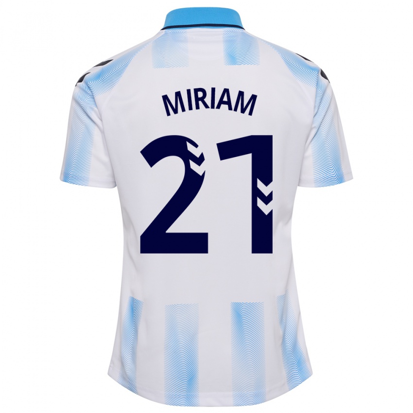 Kobiety Miriam #21 Biało Niebieski Domowa Koszulka 2023/24 Koszulki Klubowe