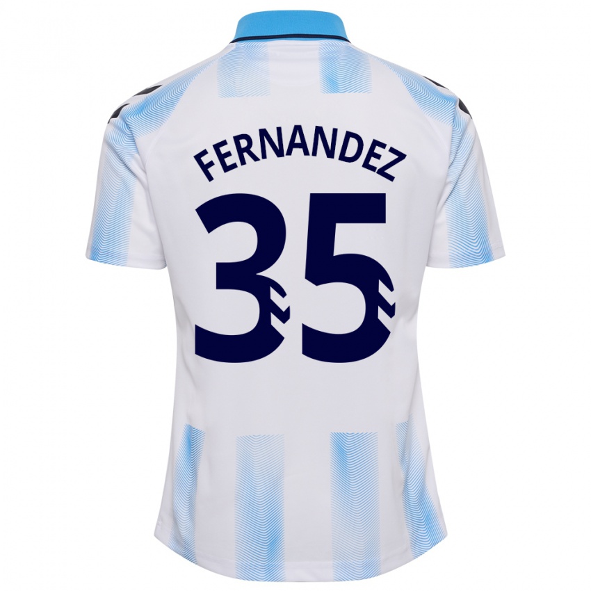 Kobiety Inés Fernández #35 Biało Niebieski Domowa Koszulka 2023/24 Koszulki Klubowe