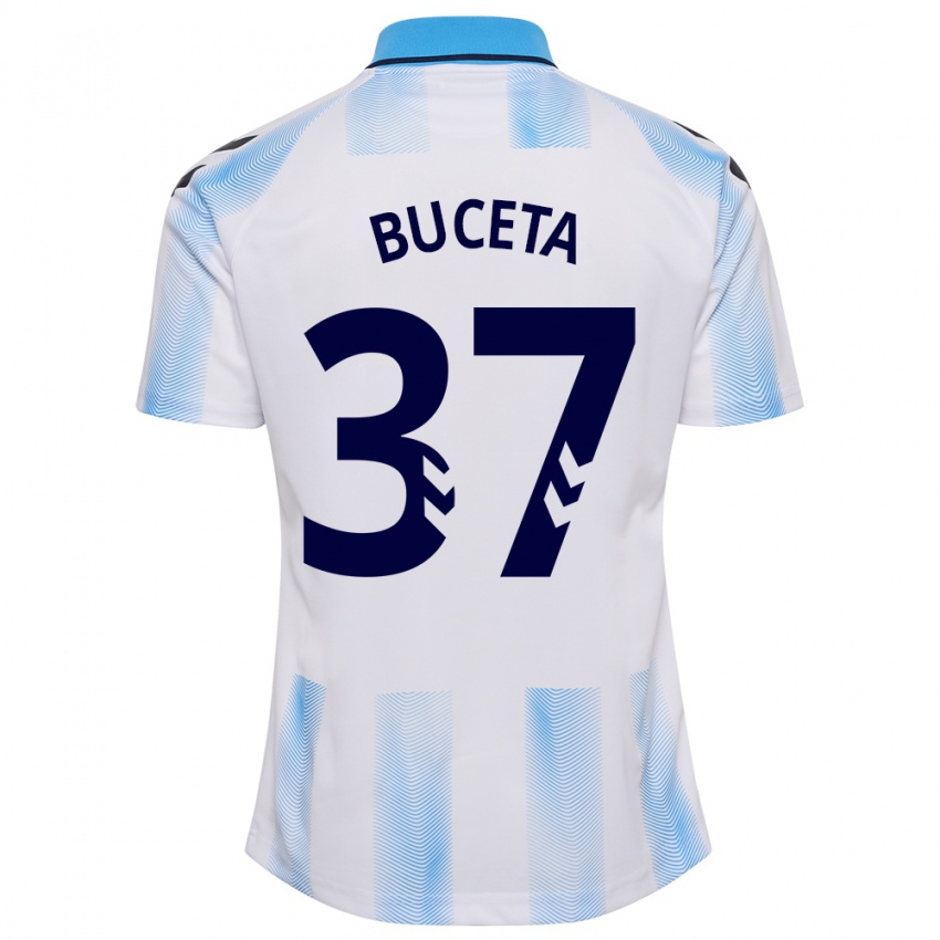 Kobiety Ana Buceta #37 Biało Niebieski Domowa Koszulka 2023/24 Koszulki Klubowe