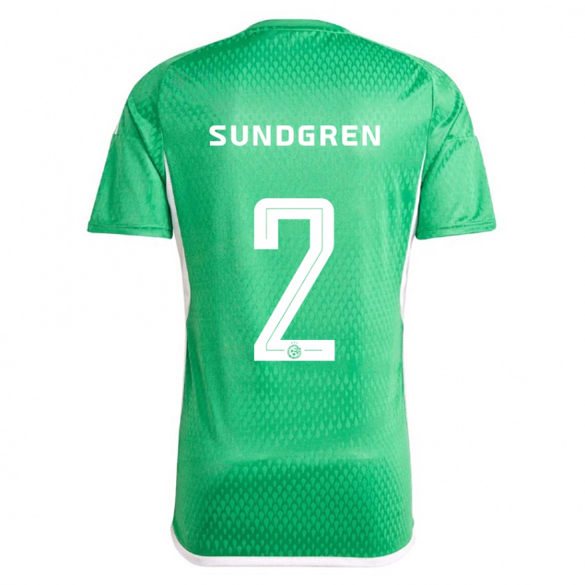 Kobiety Daniel Sundgren #2 Biało Niebieski Domowa Koszulka 2023/24 Koszulki Klubowe