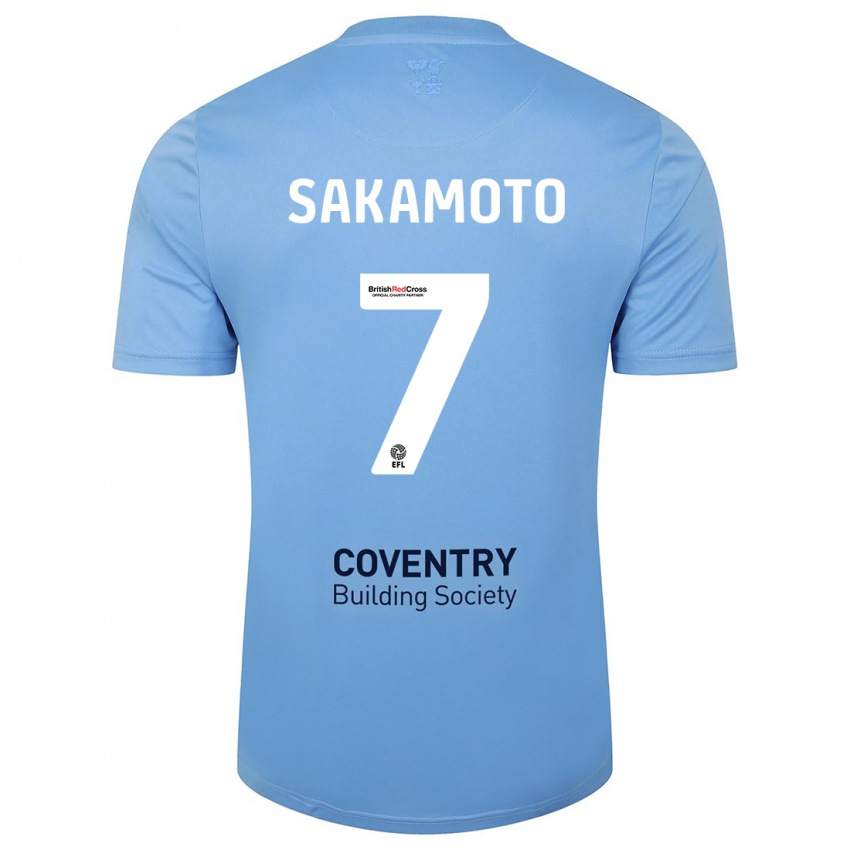 Kobiety Tatsuhiro Sakamoto #7 Niebieskie Niebo Domowa Koszulka 2023/24 Koszulki Klubowe