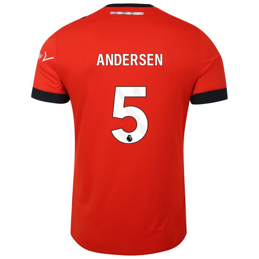 Kobiety Mads Andersen #5 Czerwony Domowa Koszulka 2023/24 Koszulki Klubowe