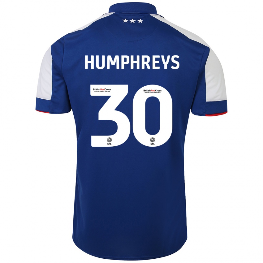 Kobiety Cameron Humphreys #30 Niebieski Domowa Koszulka 2023/24 Koszulki Klubowe