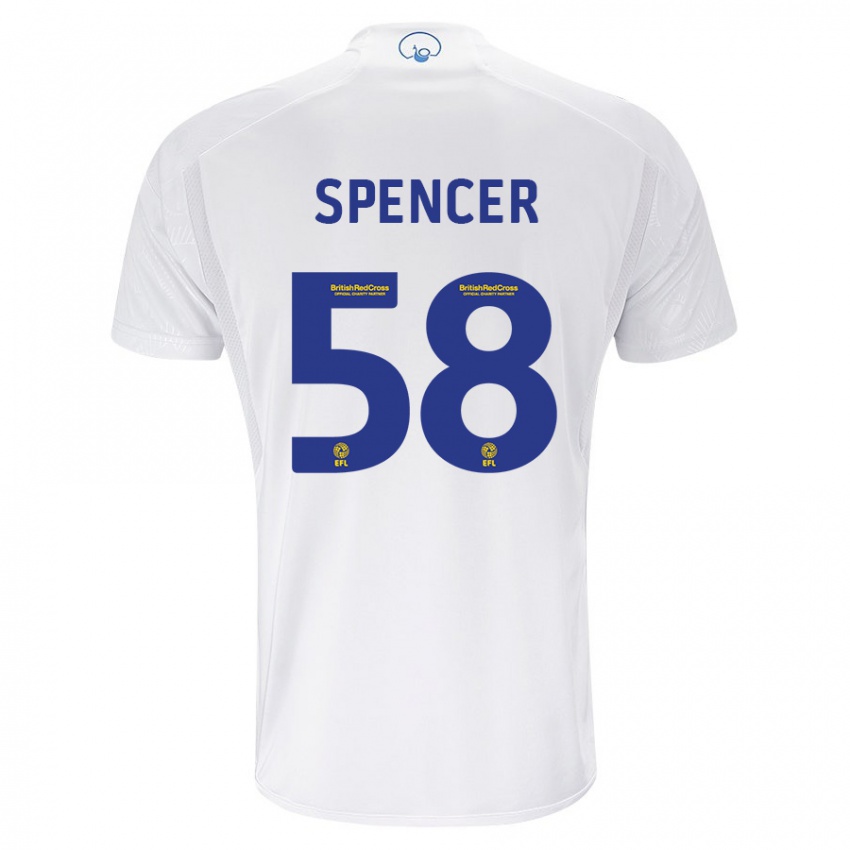 Kobiety Morten Spencer #58 Biały Domowa Koszulka 2023/24 Koszulki Klubowe