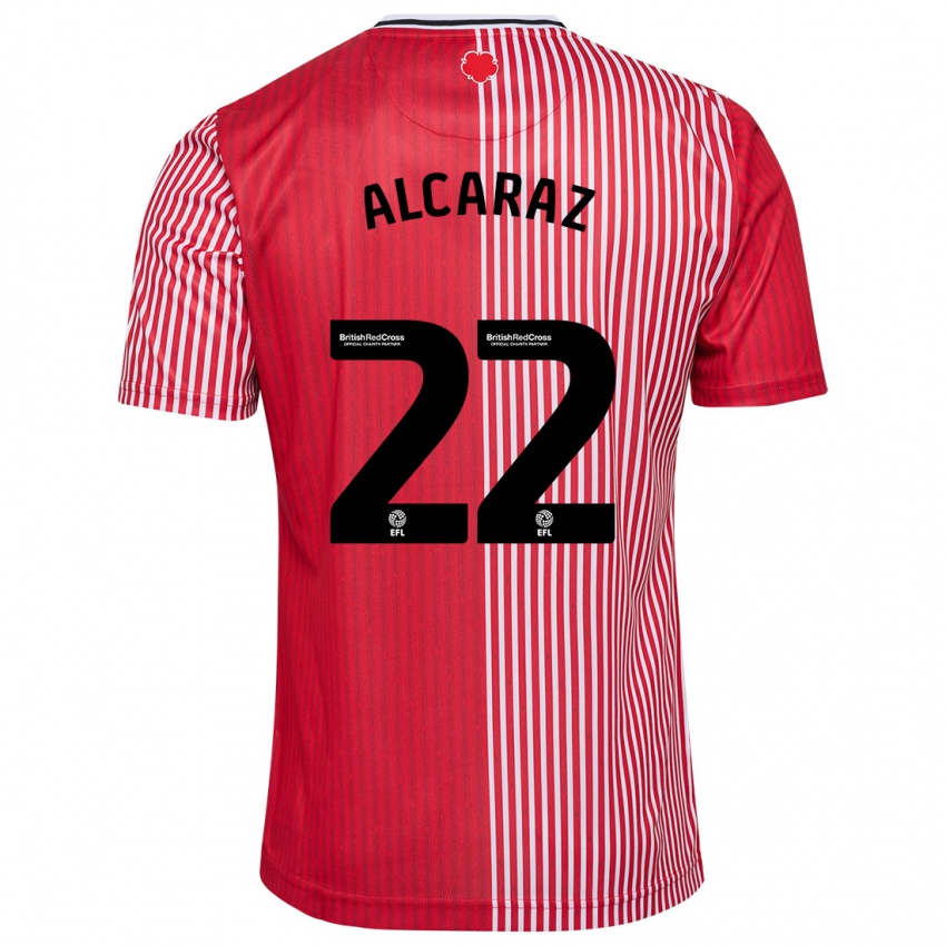 Kobiety Carlos Alcaraz #22 Czerwony Domowa Koszulka 2023/24 Koszulki Klubowe