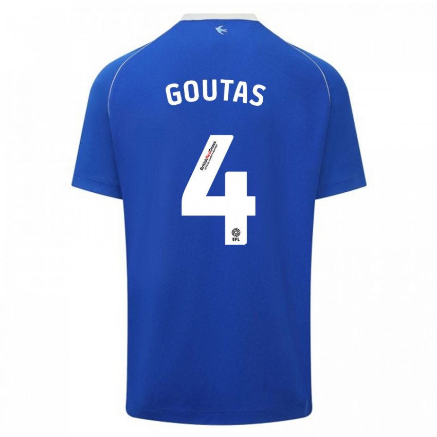 Kobiety Dimitrios Goutas #4 Niebieski Domowa Koszulka 2023/24 Koszulki Klubowe