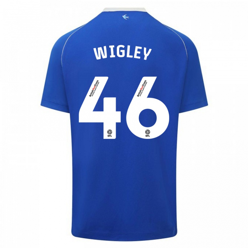 Kobiety Morgan Wigley #46 Niebieski Domowa Koszulka 2023/24 Koszulki Klubowe