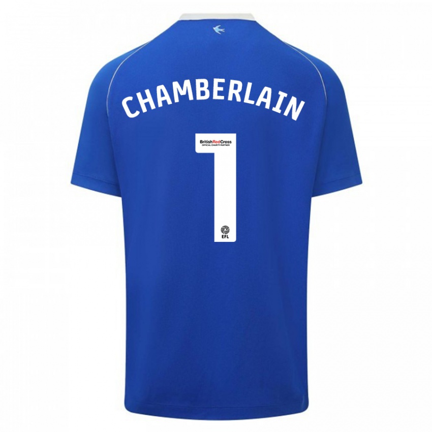 Kobiety Ceryn Chamberlain #1 Niebieski Domowa Koszulka 2023/24 Koszulki Klubowe