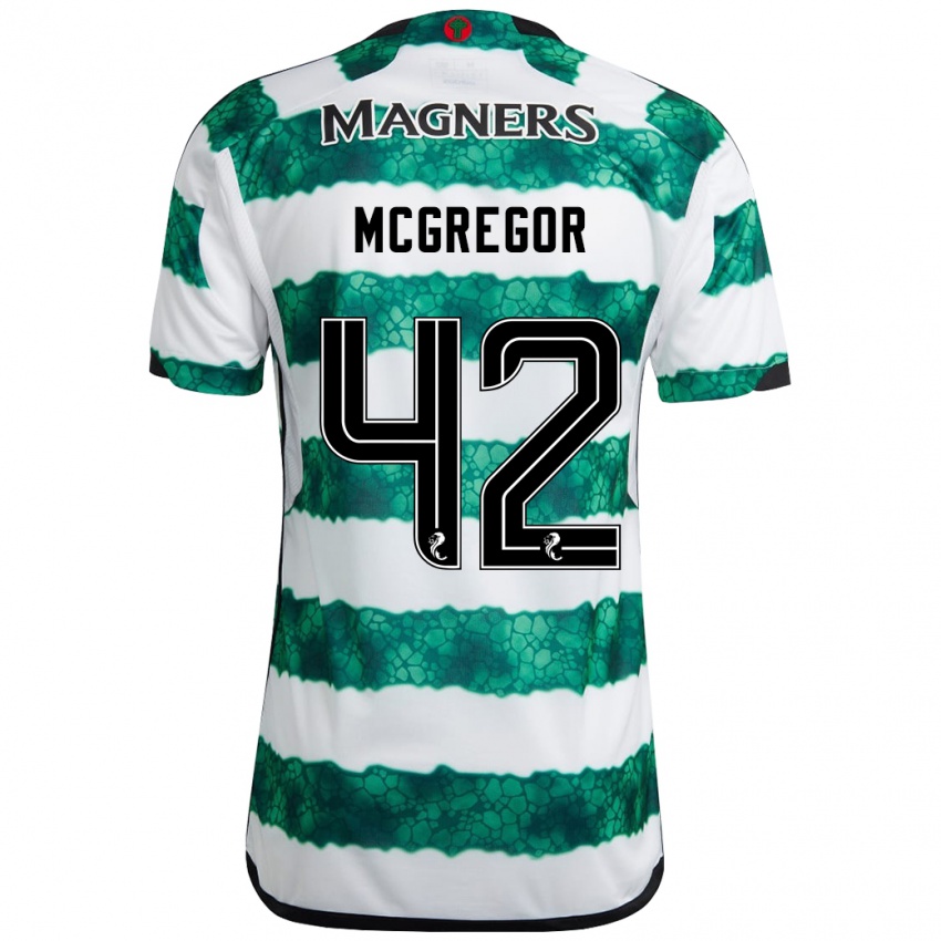 Kobiety Callum Mcgregor #42 Zielony Domowa Koszulka 2023/24 Koszulki Klubowe