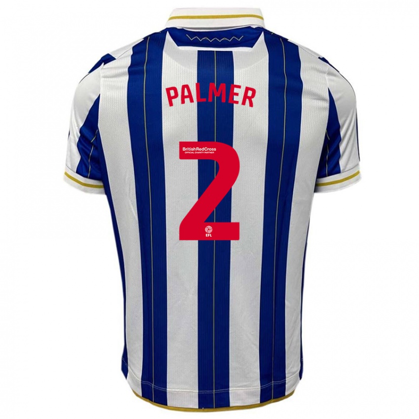 Kobiety Liam Palmer #2 Niebiesko Biały Domowa Koszulka 2023/24 Koszulki Klubowe