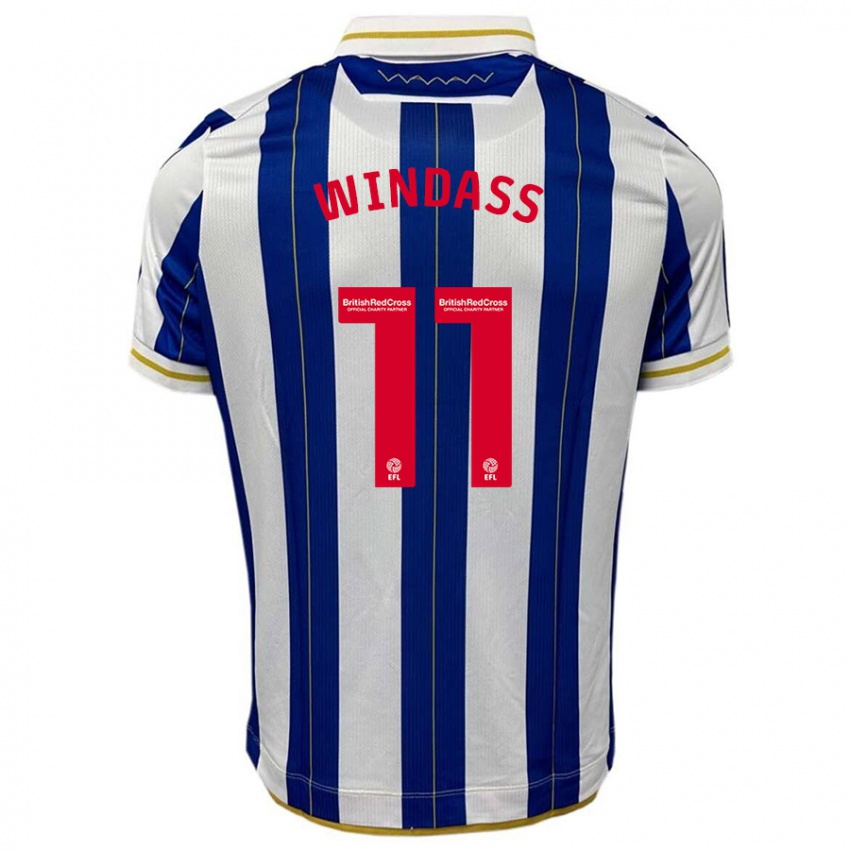 Kobiety Josh Windass #11 Niebiesko Biały Domowa Koszulka 2023/24 Koszulki Klubowe