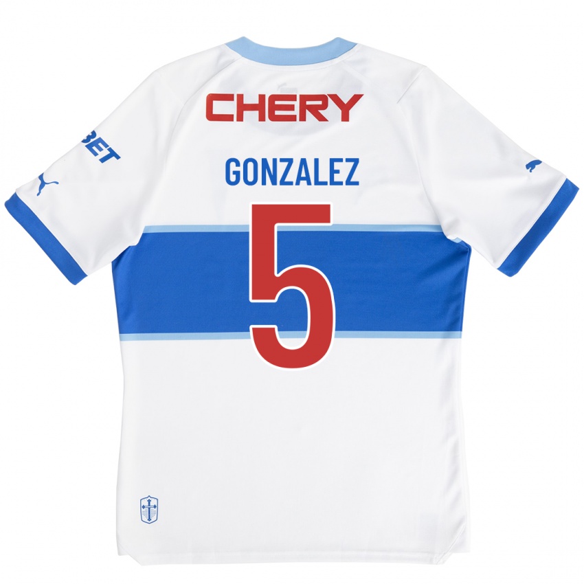 Kobiety Daniel González #5 Biały Domowa Koszulka 2023/24 Koszulki Klubowe
