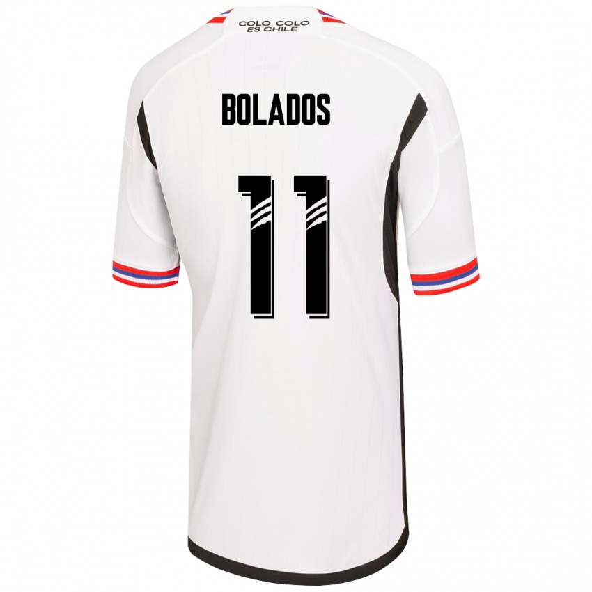 Kobiety Marcos Bolados #11 Biały Domowa Koszulka 2023/24 Koszulki Klubowe