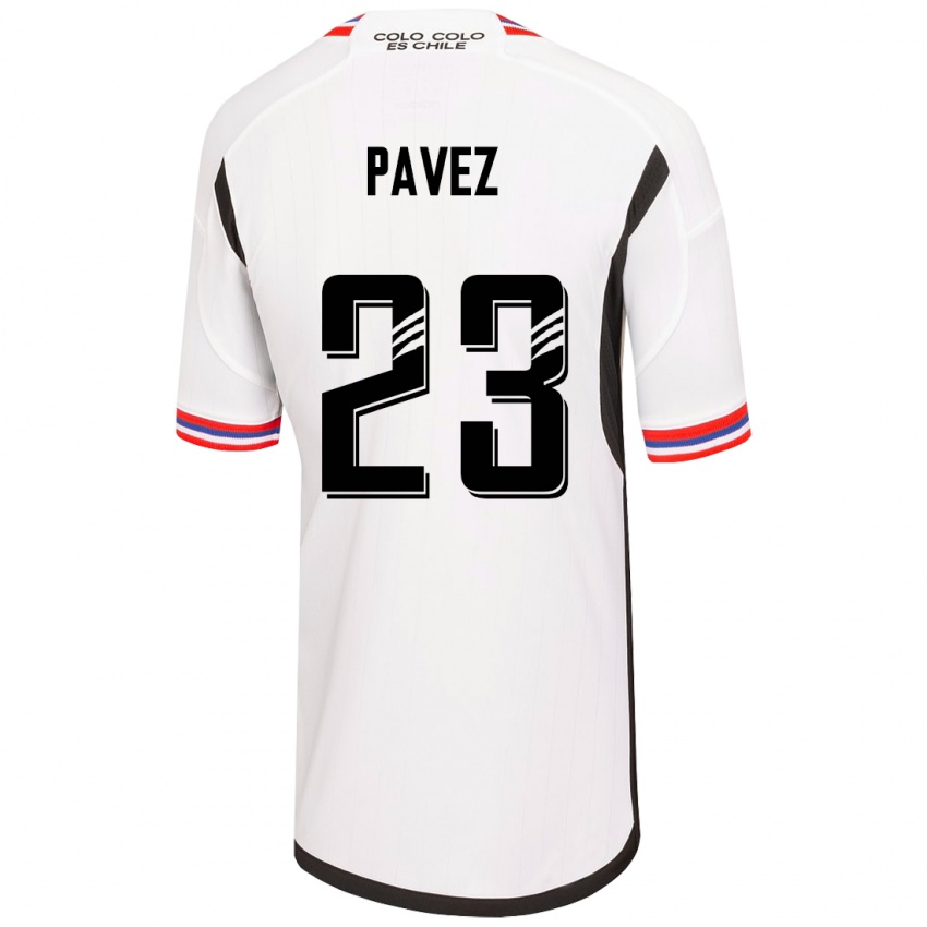 Kobiety Esteban Pavez #23 Biały Domowa Koszulka 2023/24 Koszulki Klubowe
