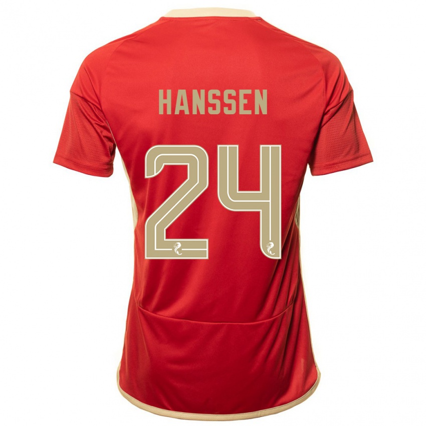 Kobiety Nadine Hanssen #24 Czerwony Domowa Koszulka 2023/24 Koszulki Klubowe