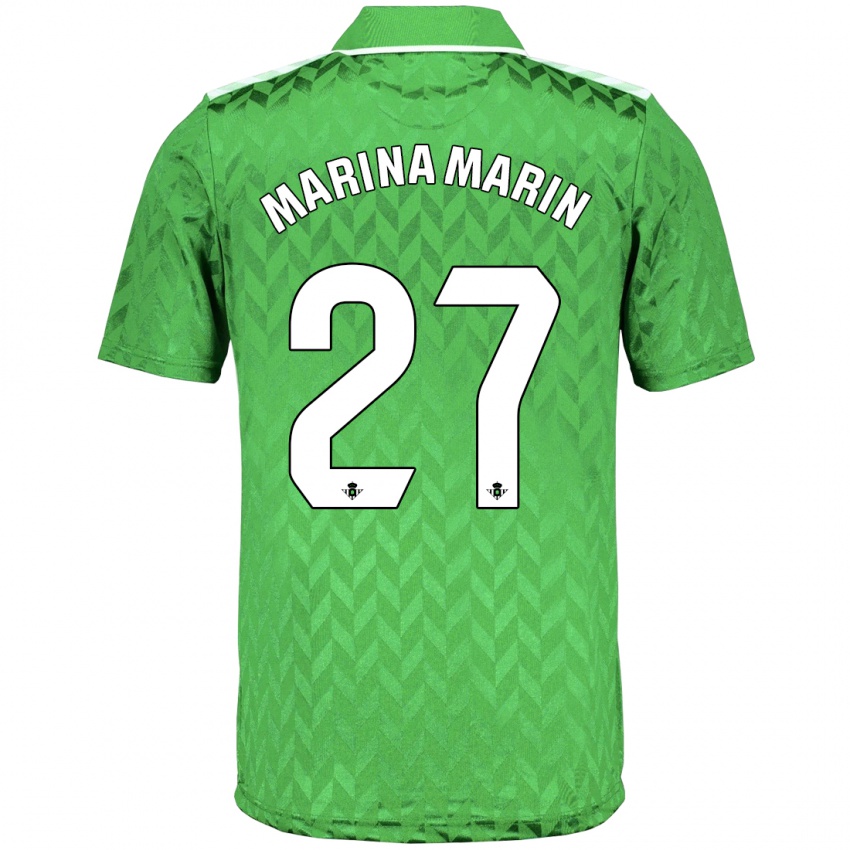 Kobiety Marina Marín #27 Zielony Wyjazdowa Koszulka 2023/24 Koszulki Klubowe