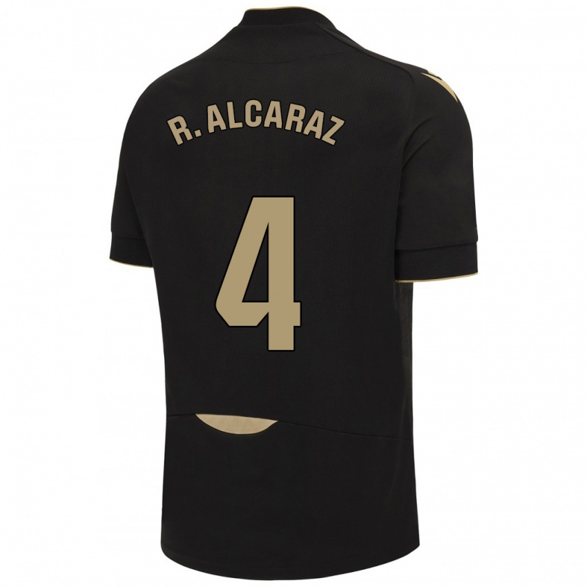 Kobiety Rubén Alcaraz #4 Czarny Wyjazdowa Koszulka 2023/24 Koszulki Klubowe