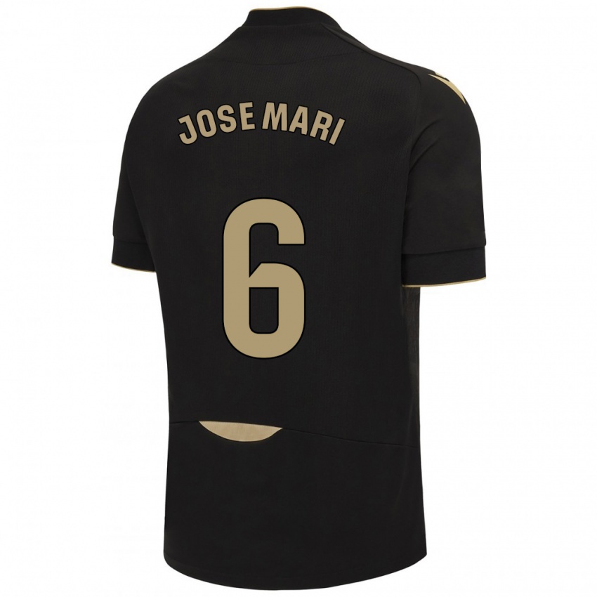 Kobiety José Mari #6 Czarny Wyjazdowa Koszulka 2023/24 Koszulki Klubowe