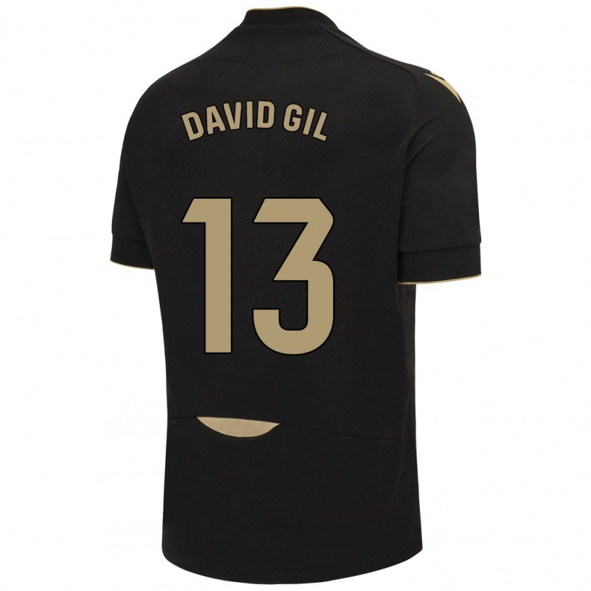 Kobiety David Gil #13 Czarny Wyjazdowa Koszulka 2023/24 Koszulki Klubowe