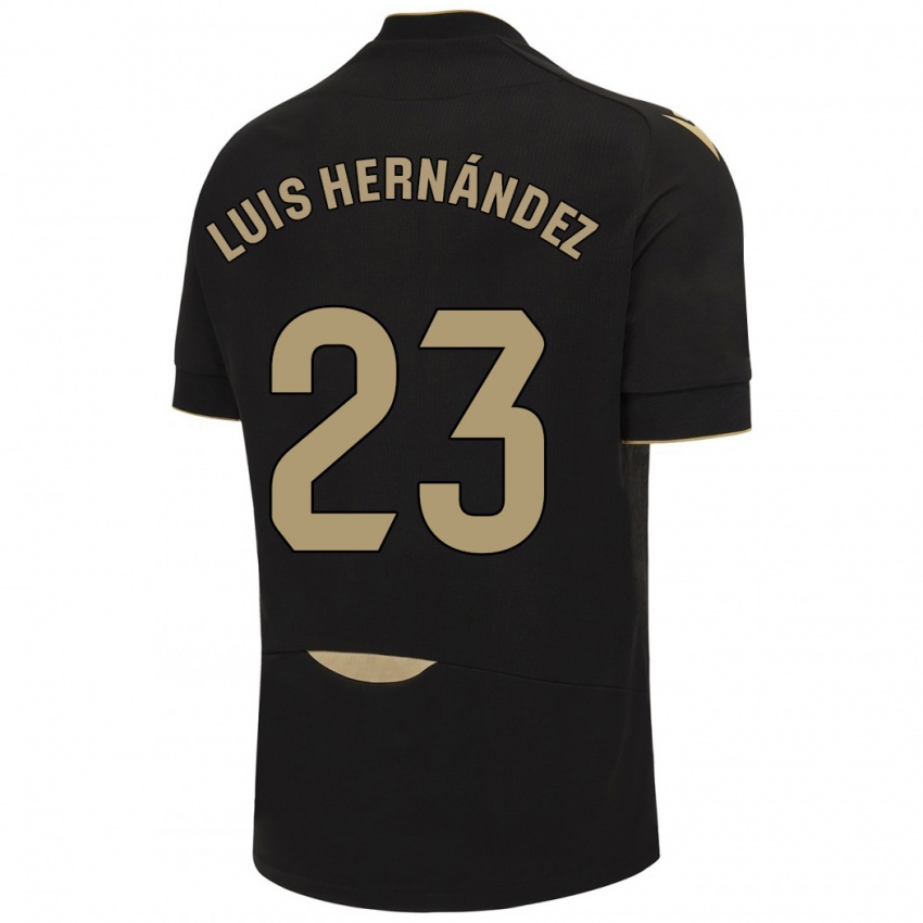 Kobiety Luis Hernández #23 Czarny Wyjazdowa Koszulka 2023/24 Koszulki Klubowe
