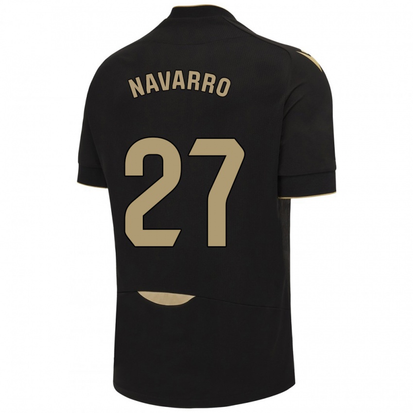Kobiety Robert Navarro #27 Czarny Wyjazdowa Koszulka 2023/24 Koszulki Klubowe