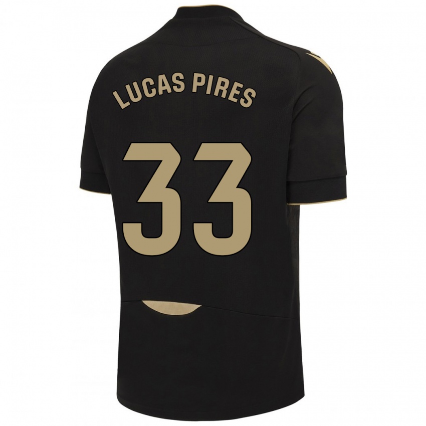 Kobiety Lucas Pires #33 Czarny Wyjazdowa Koszulka 2023/24 Koszulki Klubowe