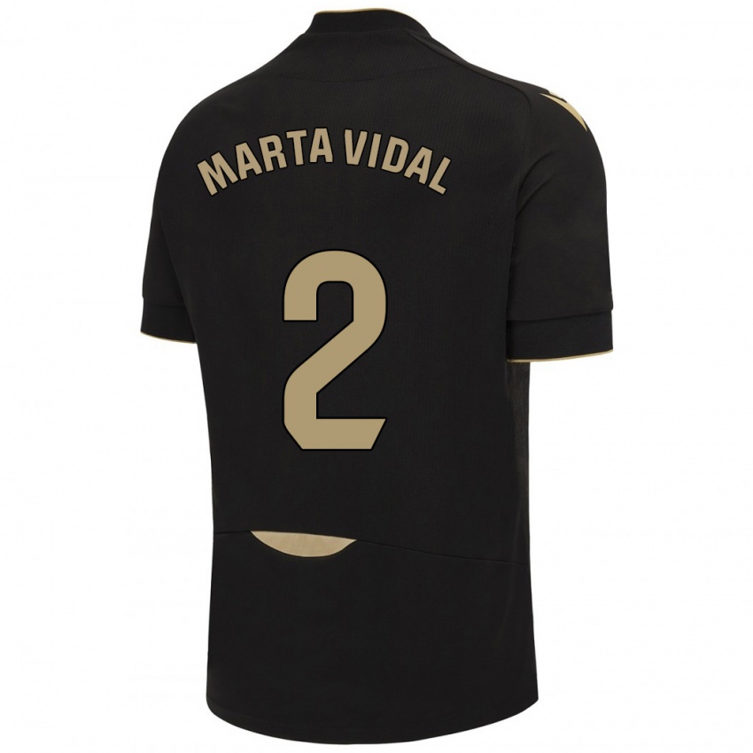 Kobiety Marta Vidal Vela #2 Czarny Wyjazdowa Koszulka 2023/24 Koszulki Klubowe