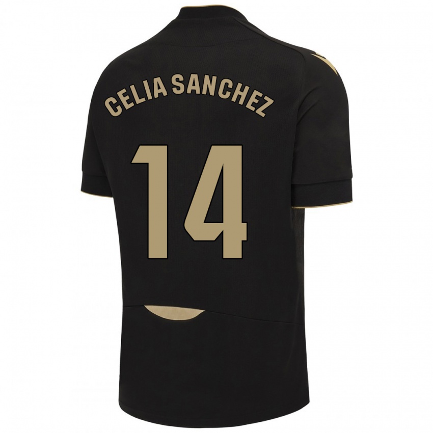 Kobiety Celia Sánchez García #14 Czarny Wyjazdowa Koszulka 2023/24 Koszulki Klubowe