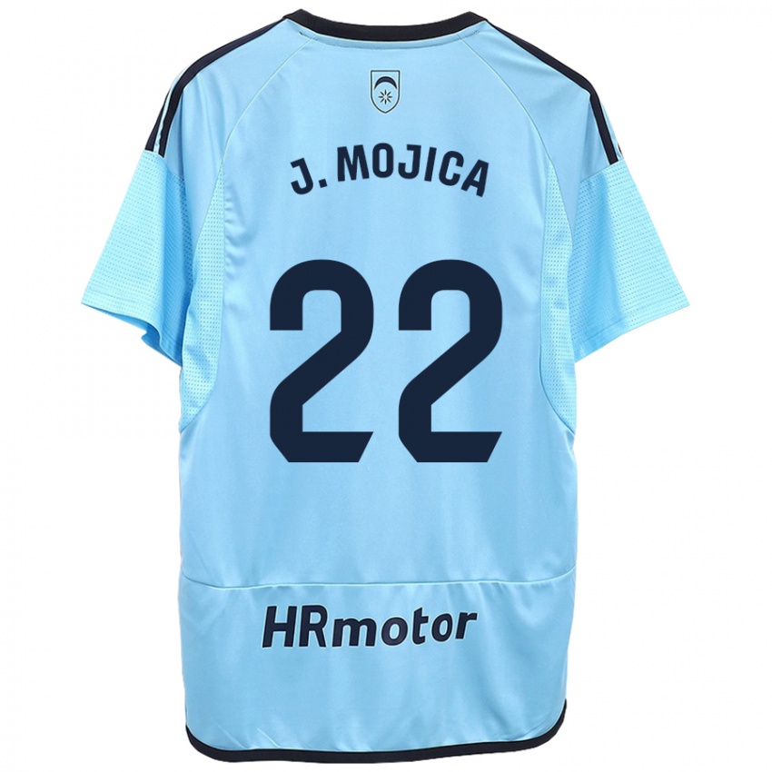 Kobiety Johan Mojica #22 Niebieski Wyjazdowa Koszulka 2023/24 Koszulki Klubowe
