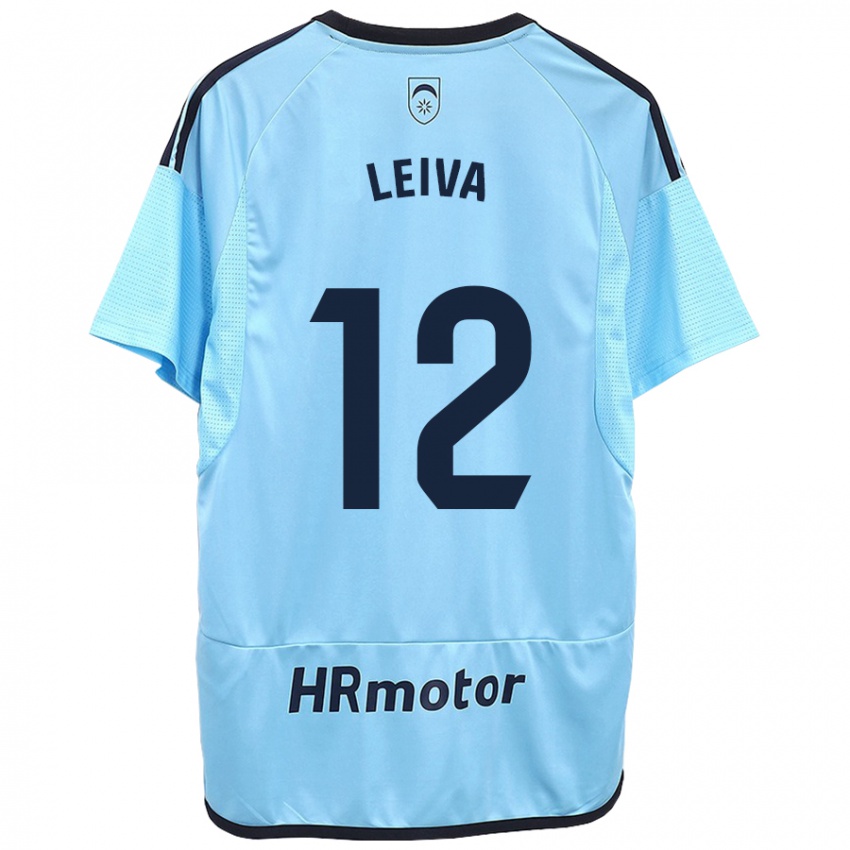 Kobiety Álvaro Leiva #12 Niebieski Wyjazdowa Koszulka 2023/24 Koszulki Klubowe