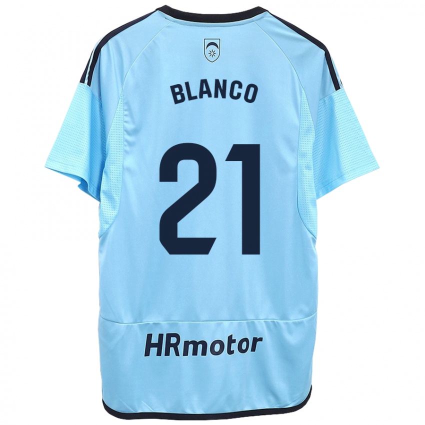 Kobiety Alexia Blanco Llacuno #21 Niebieski Wyjazdowa Koszulka 2023/24 Koszulki Klubowe