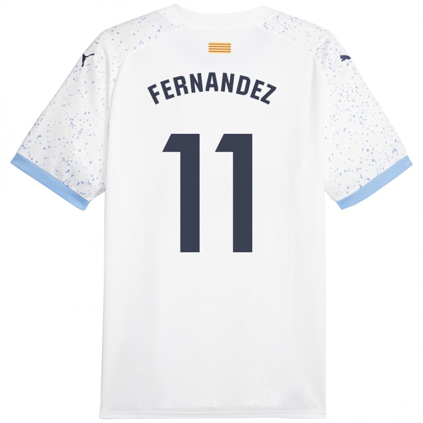 Kobiety Valery Fernández #11 Biały Wyjazdowa Koszulka 2023/24 Koszulki Klubowe