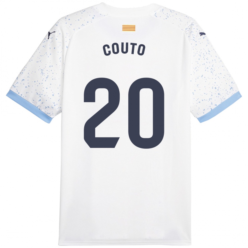 Kobiety Yan Couto #20 Biały Wyjazdowa Koszulka 2023/24 Koszulki Klubowe