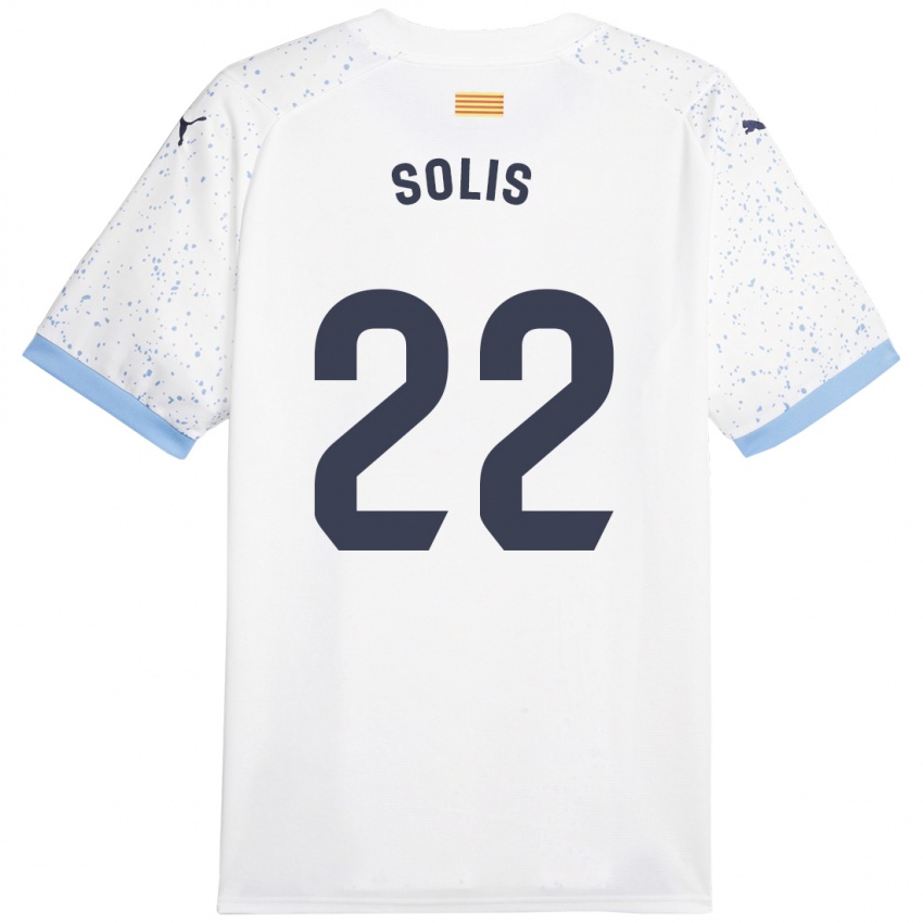 Kobiety Jhon Solís #22 Biały Wyjazdowa Koszulka 2023/24 Koszulki Klubowe