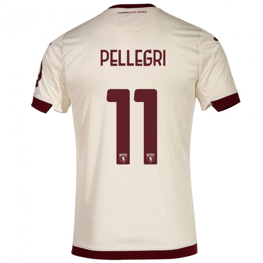 Kobiety Pietro Pellegri #11 Szampan Wyjazdowa Koszulka 2023/24 Koszulki Klubowe