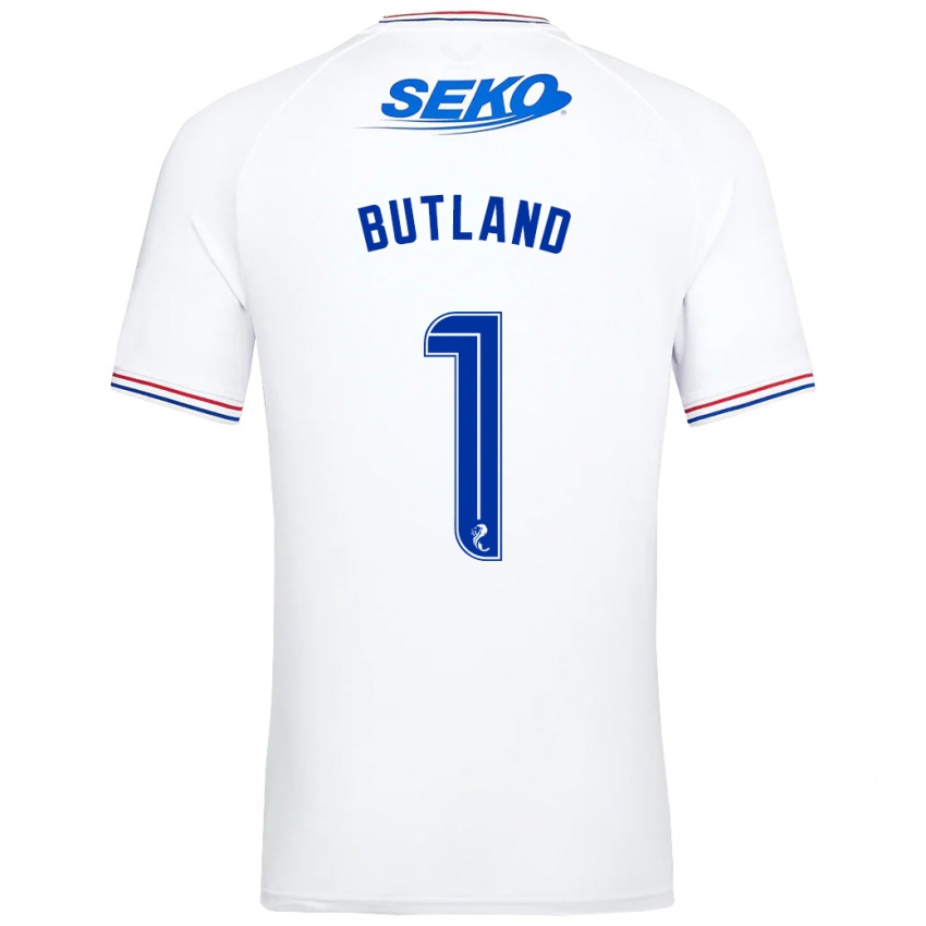 Kobiety Jack Butland #1 Biały Wyjazdowa Koszulka 2023/24 Koszulki Klubowe