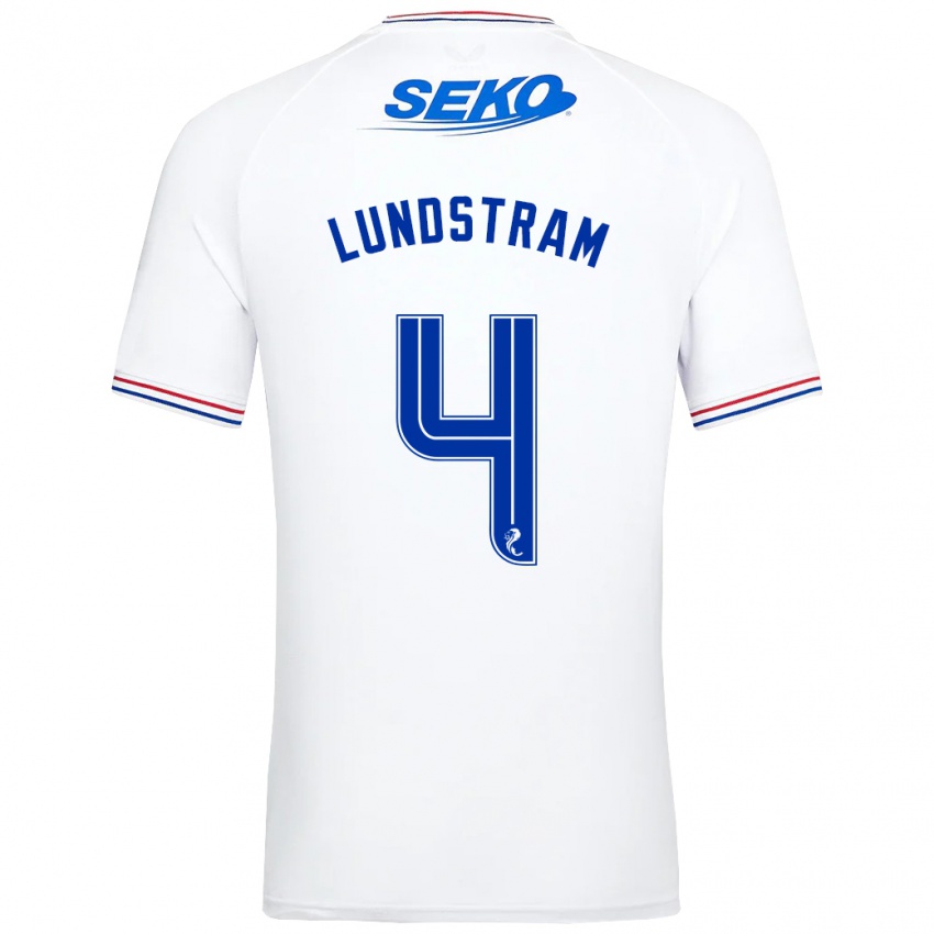 Kobiety John Lundstram #4 Biały Wyjazdowa Koszulka 2023/24 Koszulki Klubowe