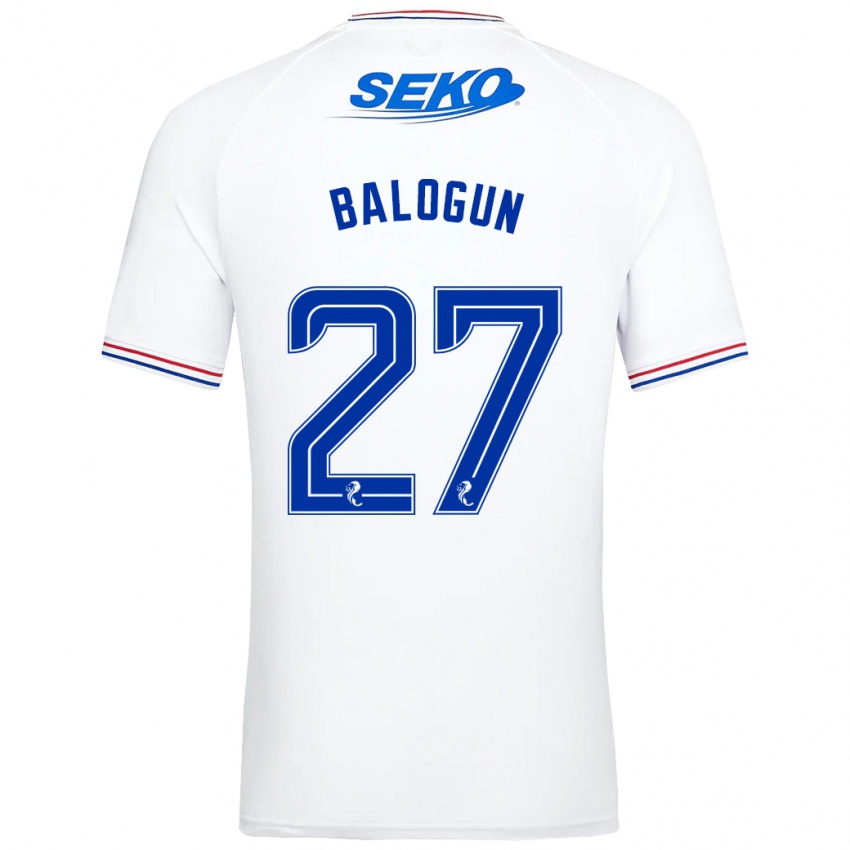 Kobiety Leon Balogun #27 Biały Wyjazdowa Koszulka 2023/24 Koszulki Klubowe