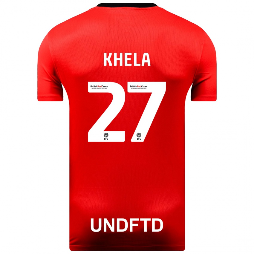 Kobiety Brandon Khela #27 Czerwony Wyjazdowa Koszulka 2023/24 Koszulki Klubowe