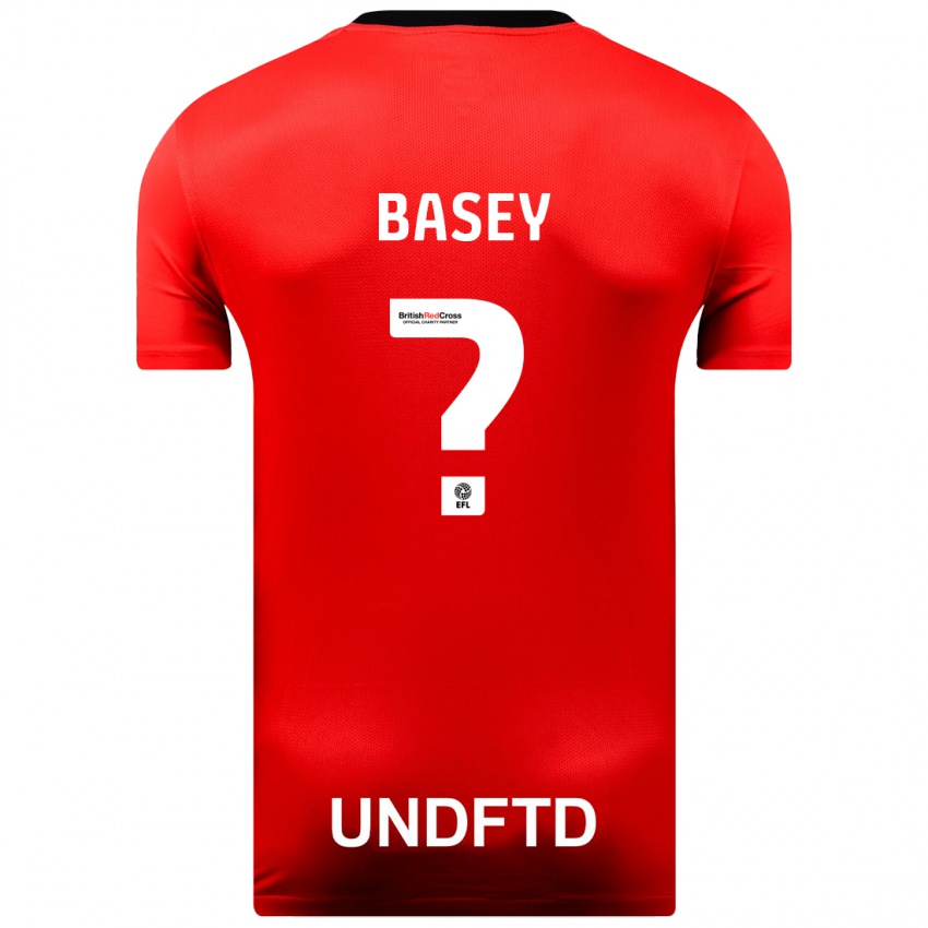 Kobiety Oliver Basey #0 Czerwony Wyjazdowa Koszulka 2023/24 Koszulki Klubowe