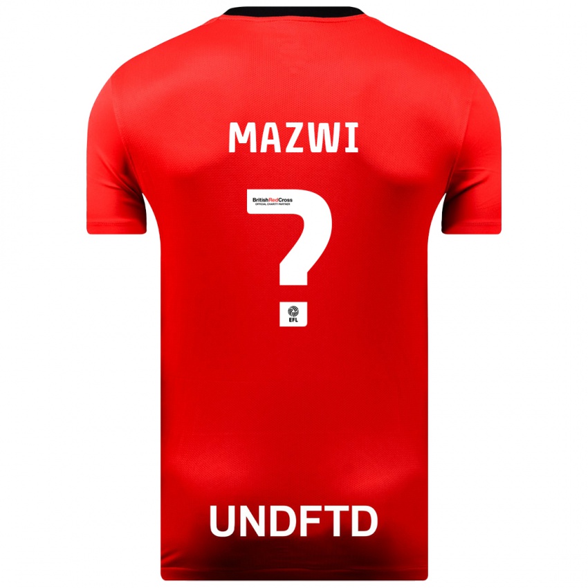 Kobiety Menzi Mazwi #0 Czerwony Wyjazdowa Koszulka 2023/24 Koszulki Klubowe