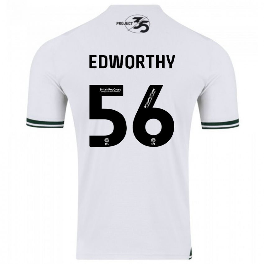 Kobiety Kieran Edworthy #56 Biały Wyjazdowa Koszulka 2023/24 Koszulki Klubowe