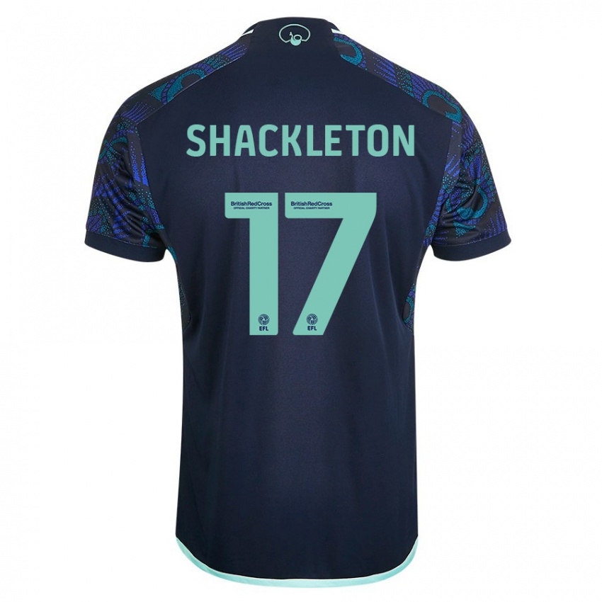 Kobiety Jamie Shackleton #17 Niebieski Wyjazdowa Koszulka 2023/24 Koszulki Klubowe