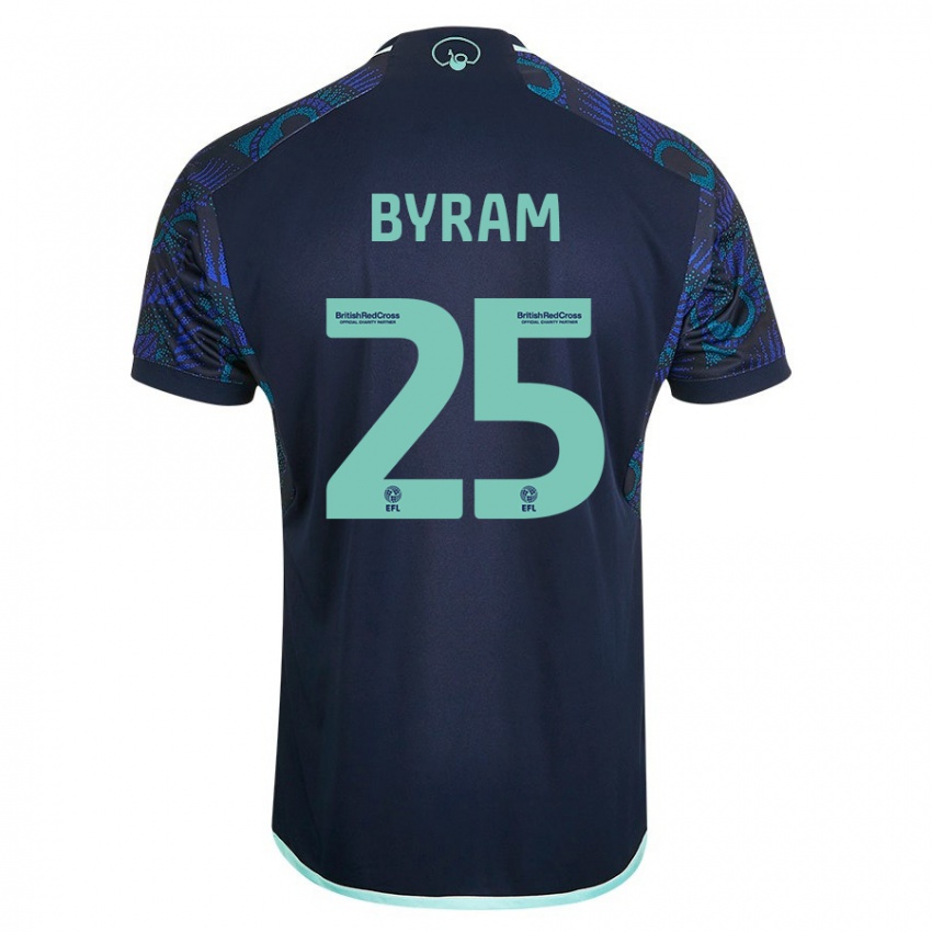 Kobiety Sam Byram #25 Niebieski Wyjazdowa Koszulka 2023/24 Koszulki Klubowe