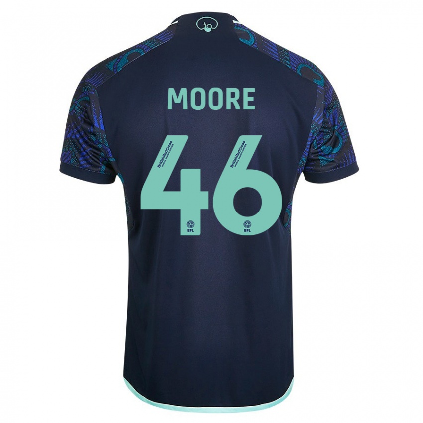 Kobiety Kris Moore #46 Niebieski Wyjazdowa Koszulka 2023/24 Koszulki Klubowe
