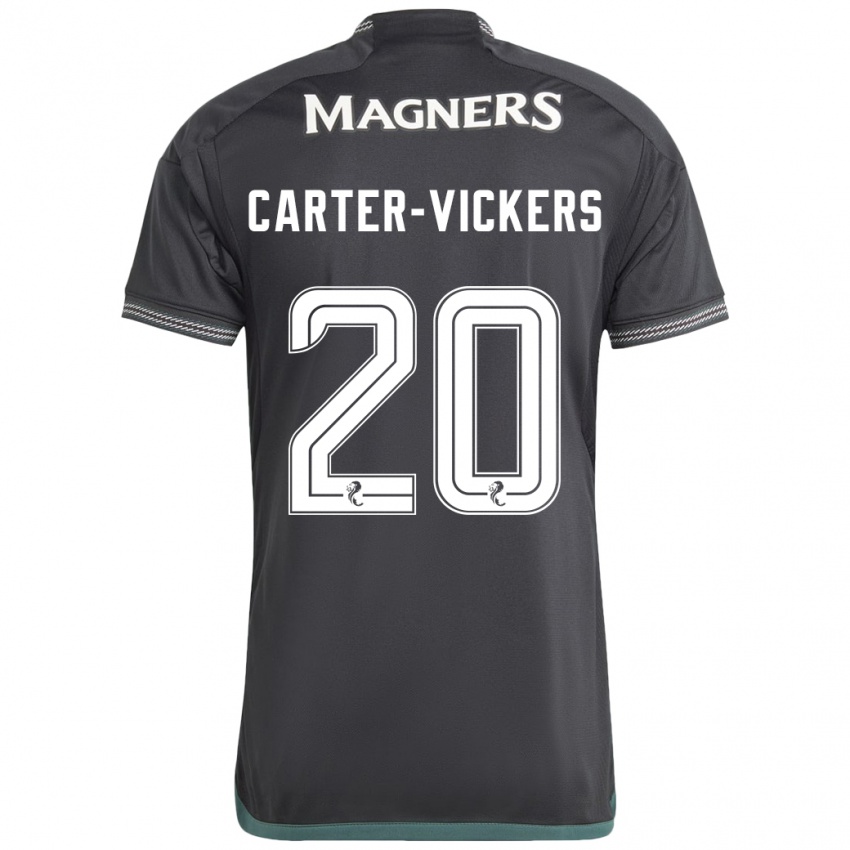 Kobiety Cameron Carter-Vickers #20 Czarny Wyjazdowa Koszulka 2023/24 Koszulki Klubowe