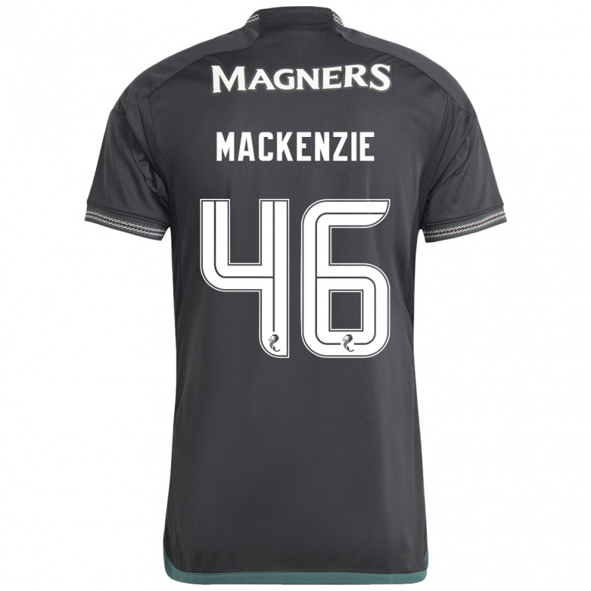 Kobiety Magnus Mackenzie #46 Czarny Wyjazdowa Koszulka 2023/24 Koszulki Klubowe