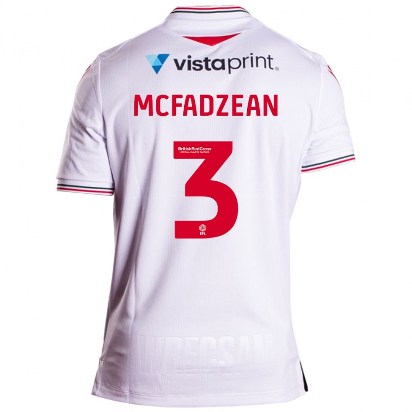 Kobiety Callum Mcfadzean #3 Biały Wyjazdowa Koszulka 2023/24 Koszulki Klubowe