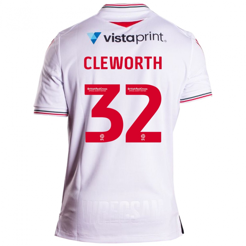 Kobiety Max Cleworth #32 Biały Wyjazdowa Koszulka 2023/24 Koszulki Klubowe